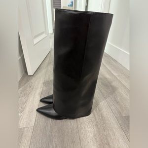Zara Heeled Gaiter Boots Size 40 Black Color